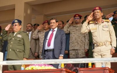 عضو مجلس القيادة الرئاسي البحسني يدشن الفصل الدراسي الثاني بكلية الشرطة بحضرموت