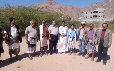 أمين عام بيحان يشرف على تسليم موقع مشروع مدرسة الفقيد البحري للجهة المنفذة