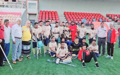 مباراة مثيرة لأول مرة بين فريقي تعز وعدن لذوي الجرحى من فئة البتر