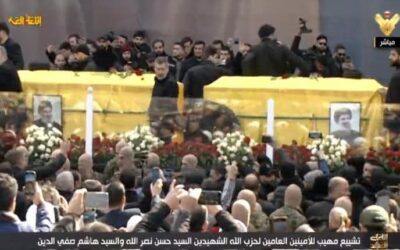 على وقع الغارات الإسرائيلية.. بدء مراسم تشييع نصرالله وصفي الدين في بيروت