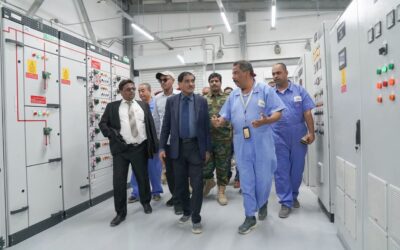 البحسني يزور شركة بترومسيلة ويطلع على عملية التشغيل المبدئي لوحدة تكرير زيت الوقود الثقيل بمواصفات عالية