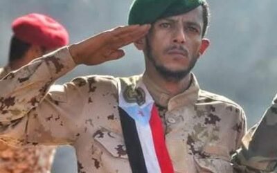 قائد طوارئ المقاومة الجنوبية مختار الرشيدي  يبارك تعيين  المقدم فهد المرفدي قائدًا للواء الأول دعم أمني