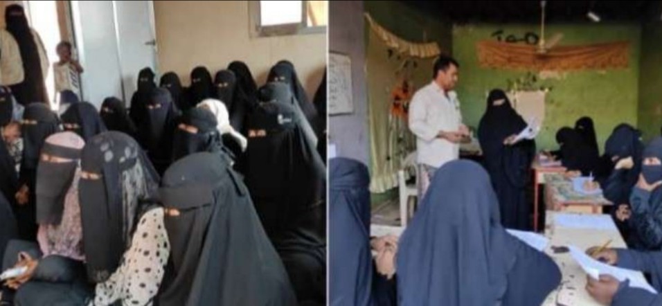 أبين : مدير جهاز محو الامية وتعليم الكبار  يدشن امتحانات الفصل الثاني لصفوف محو الامية