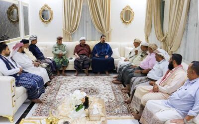 رئيس الجمعية الوطنية يلتقي شيخ مشايخ يافع ساحل حضرموت الشيخ سالم حسن السعدي والوفد المرافق له بالمكلا