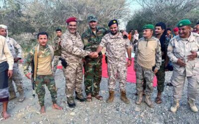 قيادات اللواء الخامس دعم وإسناد تتفقد أحوال المرابطين في محافظة أبين