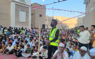مؤسسة حضرموت لخدمة التراث تشارك في تنظيم مناسبة الختم لمسجد الرحمن بسيئون باللوحة التراثية “المزارع الحضرمي”