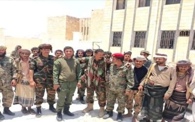 قائد المنطقة الوسطى للحزام الأمني ابو عرب يتفقد مقر الحزام قطاع لودر