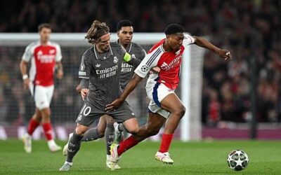 آرسنال يكتسح ريال مدريد بثلاثية نظيفة ويقترب من نصف نهائي دوري الأبطال