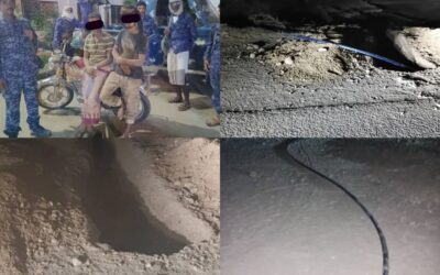 أبين : قوات النجدة تضبط شخصين أثناء محاولتهما تخريب شبكة المياه العامة