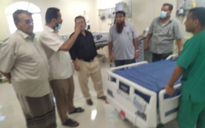 الدكتور الثرم مدير عام صحة أبين  يتفقد أقسام مستشفى الشهيد محنف بلودر