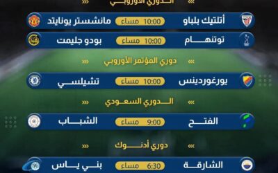 الدوري الأوروبي ودوري المؤتمر إليكم مواعيد أبرز مباريات اليوم