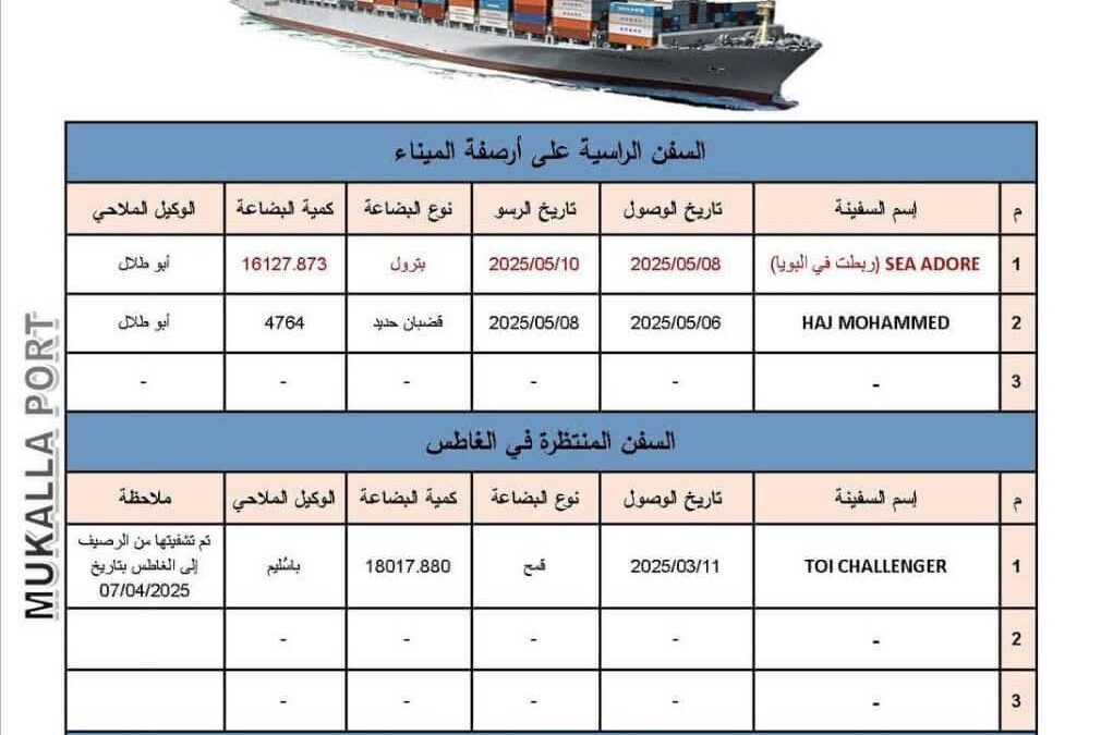 عاجل ومحزن.. تحويل مسار سفينة وقود مخصصة لمحطات كهرباء عدن إلى ميناء المكلا