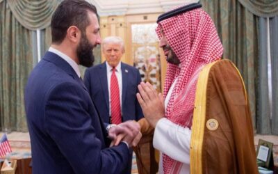 شاهد الصور الأولى التي جمعت الرئيس السوري مع الرئيس الامريكي بحضور ولي العهد السعودي.