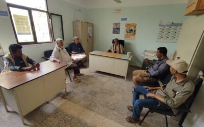أعضاء السلطة المحلية حبان يقومان  بزيارة تفقدية  لمكتب الصحة العامة والسكان بالمديرية للأطلاع على سير نشاطة