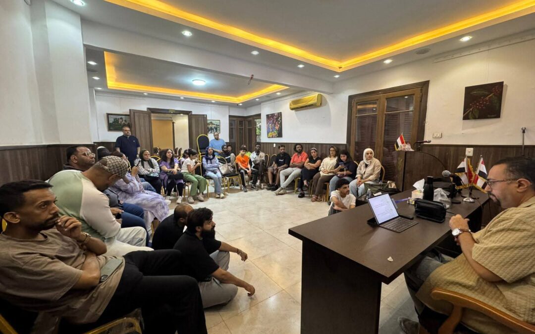 بروفات مسرحية لفرقة أرجوان في المركز الثقافي اليمني بالقاهرة