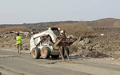 بمتابعة حثيثة ومستمرة من قِبل فريق مبادرة ترميم الطريق الدولي بأبين