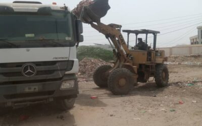 حملة نظافة واسعة تستهدف العبر الشرقي  بمدينة جعار “الحافة والمشروع “