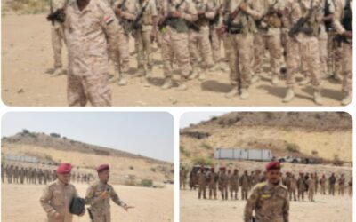 قائد الوية الدعم والاسناد يتفقد جاهزية اللواء الاول دعم واسناد في مديرية المحفد – ابين
