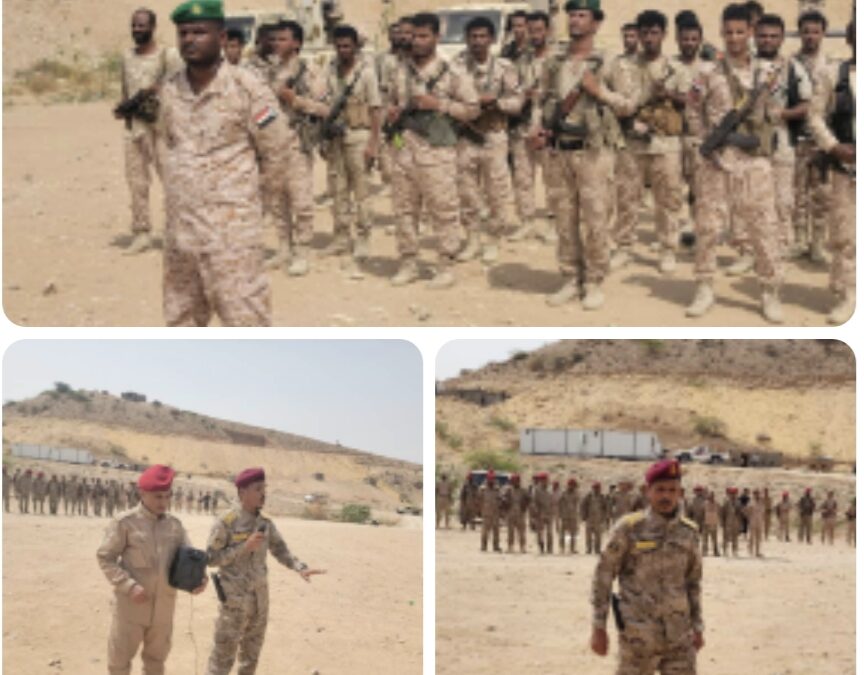 قائد الوية الدعم والاسناد يتفقد جاهزية اللواء الاول دعم واسناد في مديرية المحفد – ابين
