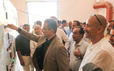 وزير الدولة محافظ عدن يدشن مشروع إعادة تأهيل محطة ضخ مياه الصرف الصحي