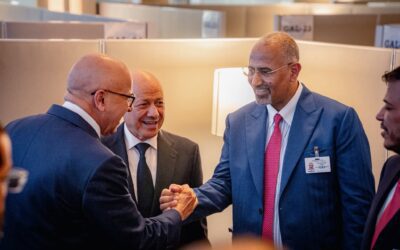الرئيس الزُبيدي يلتقي ضمن وفد مجلس القيادة الرئاسي رئيس جمهورية العراق ووزير خارجية البحرين