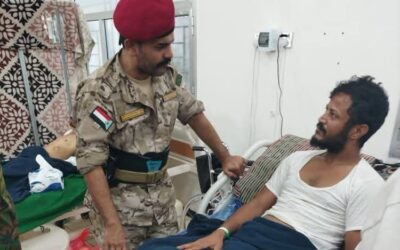 العميد المعكر يتفقد جرحى اللواء السادس دعم وإسناد في مستشفى عبود العسكري بعدن..