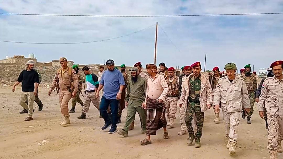 محور يافع يستقبل القائد العام لقوات الحزم الأمني العميد محسن الوالي والعميد نبيل المشوشي أركان ألوية الدعم والاسناد.