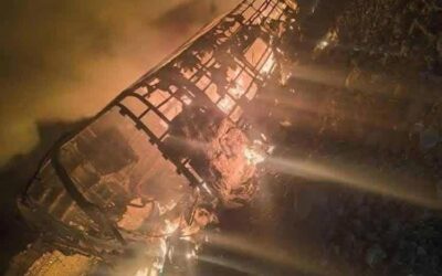تقرير فني من مهندس مختص يفند أسباب احتراق حافلة العرقوب بمن فيها