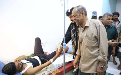 قائد المنطقة اللواء بارجاش واللواء باعش والعميد المنهالي في زيارة إلى جرحى القوات المسلحة الجنوبية بالمكلا
