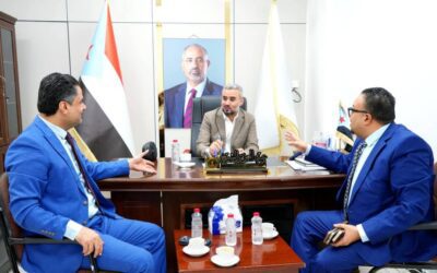 رئيس هيئة الإعلام والثقافة يناقش مع نائب وزير الإعلام والثقافة والسياحة آليات التعاطي الإعلامي مع التطورات على الساحة الجنوبية