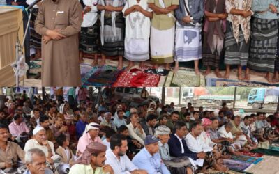 في أبين ساحة الاعتصام بزنجبار.. جمعةٌ في سبيل الله والوطن