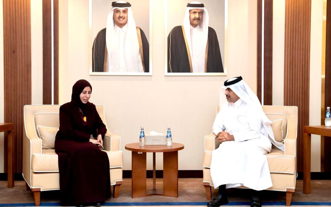 طريق باتيس – رصد – معربان ودعم كهرباء عدن في لقاء وزيرة الخارجية مع مدير صندوق قطر للتنمية