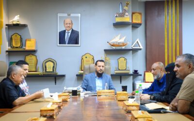 المحافظ شيخ يناقش مع القائم بأعمال مدير مؤسسة المياه الحلول الممكنة لإشكالية ضعف الضخ في المنطقة الأولى